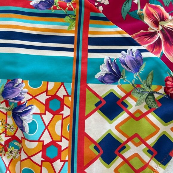 Johnny Was Floral Multicolor Wrap One-Piece Swimsuit - Picture 6 of 6